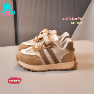Toddler kids walking shoes thick soft sole boys girls casual shoes striped 2025 new fashion children sports shoes wear resistant
